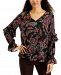 Jm Collection Paisley-Print Ruffled-Sleeve Top, Created for Macy's