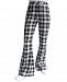 Almost Famous Juniors' High Rise Plaid Flare Jeans