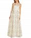 Adrianna Papell Floral Embroidered Long Fit & Flare Dress
