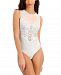 Inc International Concepts Women's Cupped Swiss Dot Thong Bodysuit, Created for Macy's