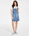 Tommy Jeans Embroidered Varsity Logo Denim Overall Dress