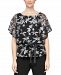 Alex Evenings Embroidered Belted Blouse