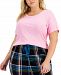 Jenni Plus Size Ribbed Pajama Top, Created for Macy's