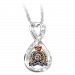 Royal Canadian Mounted Police Rhodium-Plated Infinity Pendant Necklace With 18K Gold Accents Featuring A RCMP Crest And Adorned With 15 Crystals