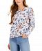 Charter Club Garden Floral Puff Sleeve Top, Created for Macy's