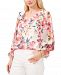 Vince Camuto Floral-Print Smocked-Cuff Blouse