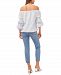 Vince Camuto Striped Tiered-Sleeve Off-The-Shoulder Top