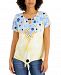 Jm Collection Printed Keyhole-Neck Top, Created for Macy's