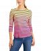 Charter Club Pima Cotton Striped Boat-Neck Top, Created for Macy's