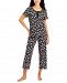 Charter Club Printed Cropped Pants Pajama Set, Created for Macy's