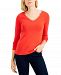 Charter Club Cotton Long-Sleeve V-Neck T-Shirt, Created for Macy's