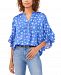 Vince Camuto Printed Half-Placket Blouse