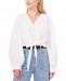 Vince Camuto Cotton Poplin Tie-Front Cropped Top