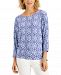 Jm Collection Printed Banded-Hem Top, Created for Macy's