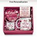 Mom, I Love You Pink Floral Personalized Gift Box Set Featuring A Porcelain Mug, Heart-Shaped Trinket Tray And Glass Candleholder With Soy Candle