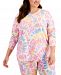 Id Ideology Plus Size Twisted Colors Long-Sleeve Top, Created for Macy's