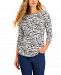 Charter Club Animal-Print Boatneck Top, Created for Macy's