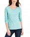 Charter Club Pima Cotton Long-Sleeve Top, Created for Macy's