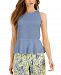 Inc International Concepts Smocked Peplum Top, Created for Macy's
