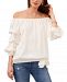Vince Camuto Satin Crepe Bubble-Sleeve Off-The-Shoulder Top