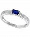 Effy Sapphire (3/8 ct. t. w. ) & Diamond (1/4 ct. t. w. ) Baguette Ring in 14k White Gold
