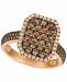 Le Vian Chocolatier Diamond Cluster Halo Ring (1-1/2 ct. t. w. ) in 14k Rose Gold