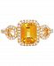 Citrine (1-3/8 ct. t. w. ) & Diamond (1/3 ct. t. w. ) Ring in 14k Gold-Plated Sterling Silver