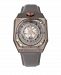 Reign Asher Automatic Genuine Gunmetal Case, Grey Leather Watch 47mm