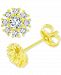 Cubic Zirconia Snowflake Cluster Stud Earrings in 14k Gold-Plated Sterling Silver