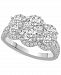 Diamond Triple Halo Cluster Engagement Ring (1-3/4 ct. t. w. ) in 14k White Gold