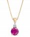 Ruby (1/2 ct. t. w. ) and Diamond Accent Pendant Necklace in 14k Gold