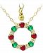 Giani Bernini Multi-Stone Circle Wreath Pendant Necklace in 18k Gold-Plated Sterling Silver, 16" + 2" extender, Created for Macy's