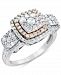Diamond Cluster Statement Ring (1 ct. t. w. ) in 10k White & Rose Gold