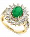 Effy Emerald (1-1/2 ct. t. w. ) & Diamond (1/4 ct. t. w. ) Statement Ring in 14k Two-Tone Gold