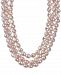 Baroque Cultured Pink Freshwater Pearl (11-12mm) Three-Strand 16" Collar Necklace (Also in Baroque Cultured White Freshwater Pearl )