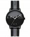Men's Milano Black & Gray Silicone Strap Watch 42mm