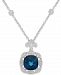 London Blue Topaz (7 ct. t. w. ) and Diamond (1/7 ct. t. w. ) Pendant Necklace in Sterling Silver