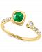 Effy Emerald (1/2 ct. t. w. ) & Diamond (1/6 ct. t. w. ) Cuff Ring in 14k Gold