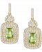 Peridot (1-1/4 ct. t. w. ) & Lab-Created White Sapphire (5/8 ct. t. w. ) Halo Stud Earrings in 14k Gold-Plated Sterling Silver