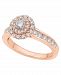 Diamond Round Halo Engagement Ring (1 ct. t. w. ) in 14k White, Yellow or Rose Gold
