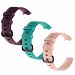 3Pcs Water Resistant Soft TPU Silicone Replacement Strap Wristbands Bands - Darkpurple/Mint/Pink - Small