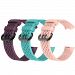 3Pcs Water Resistant Replacement Wristbands Bands for Fitbit Charge 3 - Darkpurple/Mint/Pink - Large