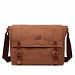 Canvas Cross-body Messenger Bag for Laptop, Notebook with Various Pockets - Brown