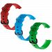 3Pcs Water Resistant Soft TPU Silicone Replacement Strap Wristbands Bands - Red/Blue/Green - Small