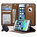 Navor Car Mount and iPhone 5 Detachable Magnetic Housing Wallet Case Cover for iPhone 5/5S - Brown