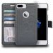 NAVOR Slim & Light Flip Wallet Case for iPhone 7 Plus (Zevo S2 Series) - Gray