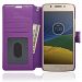 NAVOR Zevo Motorola Moto G5 Wallet Case Slim Fit Light Premium Flip Cover with RFID Protection - Purple