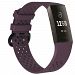 Water Resistant Soft TPU Silicone Replacement Sport Fitness Strap Wristbands For Fitbit Charge3 - Large / Dark Purple