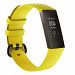 Water Resistant Soft TPU Silicone Replacement Band/Bracelet Wristband Compatible for Fitbit Charge 3 - Small / Yellow