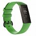 Water Resistant Soft TPU Silicone Replacement Band/Bracelet Wristband Compatible for Fitbit Charge 3 - Small / Green